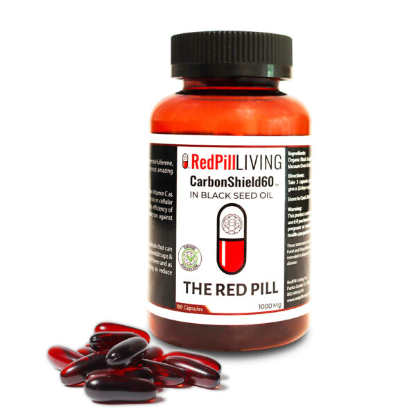 The Red Pill – CarbonShield C60 in Black Seed Oil – 1000mg/ 100 capsules